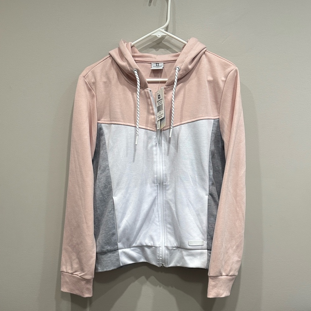South Pole Pink, White, and Gray Hoodie